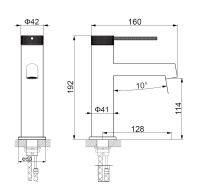 Смеситель для раковины Рим (Rim) VBF-2RM1GM однорычажный, вороненая сталь
