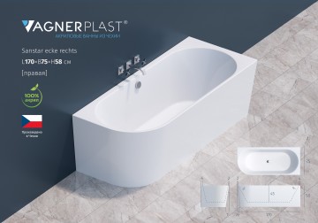 Акриловая ванна VAGNERPLAST Санстар / Sanstar 170x75 R